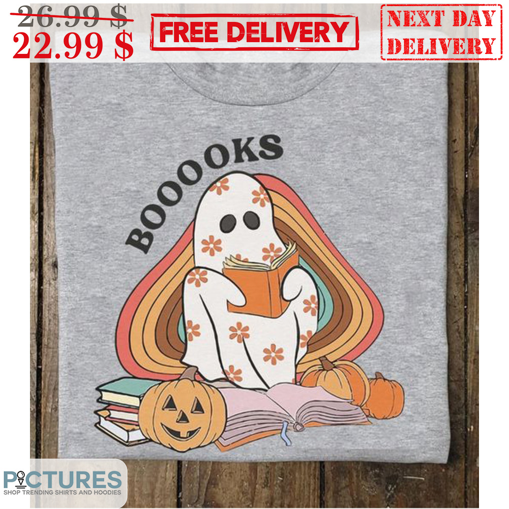 Boo Ghost Boooks Retro Halloween 2023 Shirt