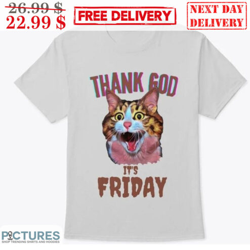 Cat Meme Thank God It's Friday Halloween 2023 Shirt