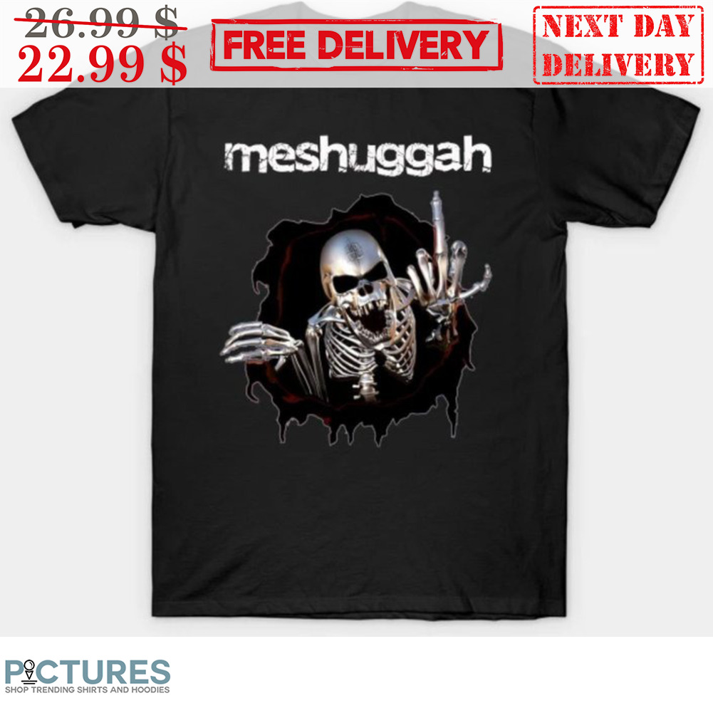 Skeleton Meshuggah Fuck Middle Finger Shirt