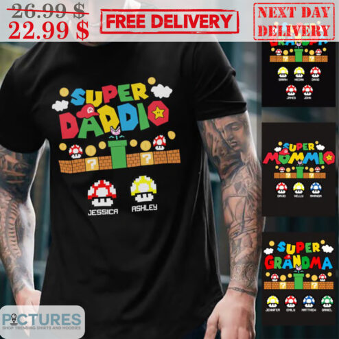 Custom Name's Super Daddio Supper Mario Shirt