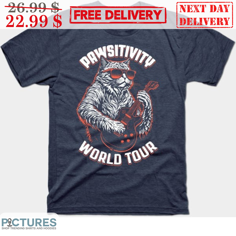 Cat Guitar Pawsitivity World Tour Vintage Shirt