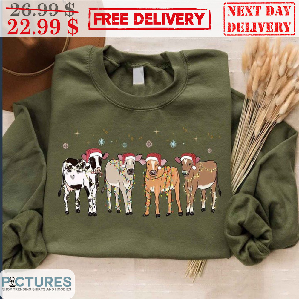 Cow Western Light Christmas 2023 Shirt
