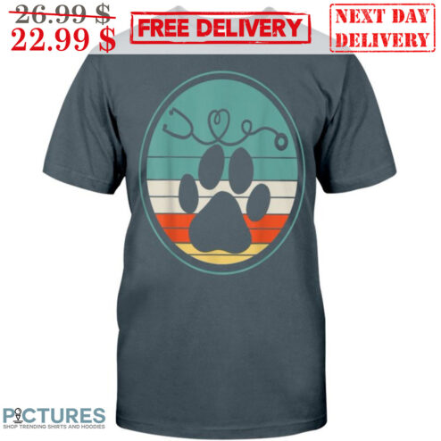 Paws Nurse Retro Vintage Shirt