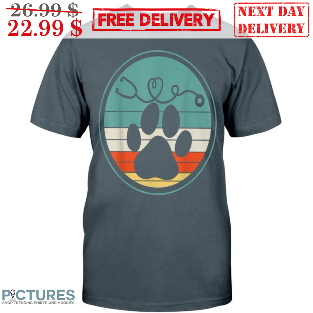 Paws Nurse Retro Vintage Shirt
