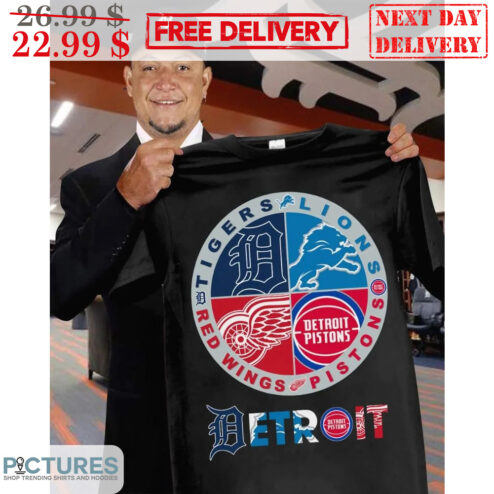 Detroit Tigers Detriot Lions Detroit Red Wings Detroit Pistons Sport Shirt