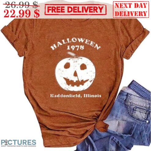 Pumpkin Halloween 1978 Haddonfield Illinnois Vintage Shirt