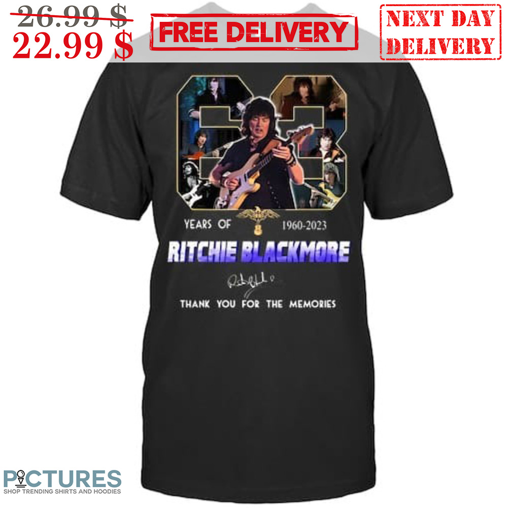 63 Years Of Richie Blackmore Signature 1960 2023 Thank You For The Memories Shirt