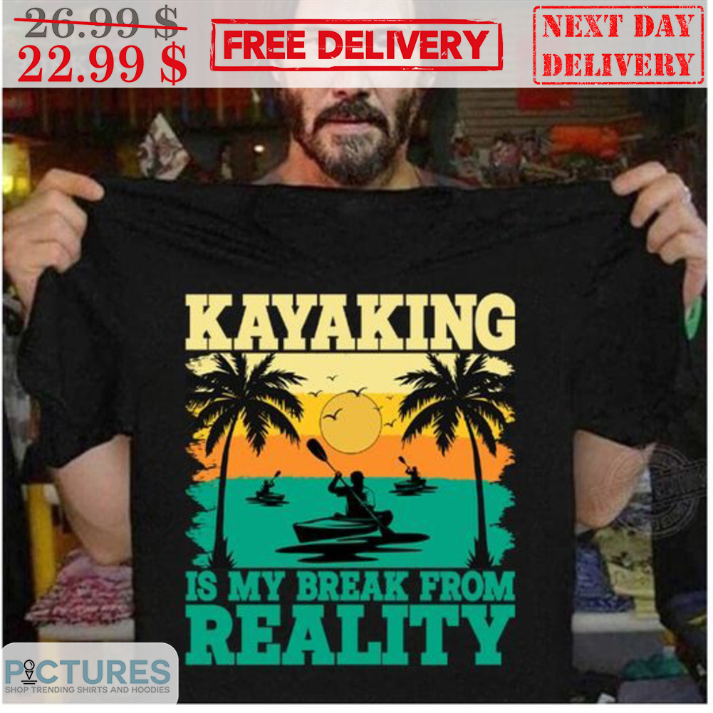 Keanu Reeves Kayaking Is My Break From Reality Summer Sunset Vintage Shirt