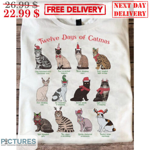 Twelve Days Of Catmas Christmas 2023 Shirt
