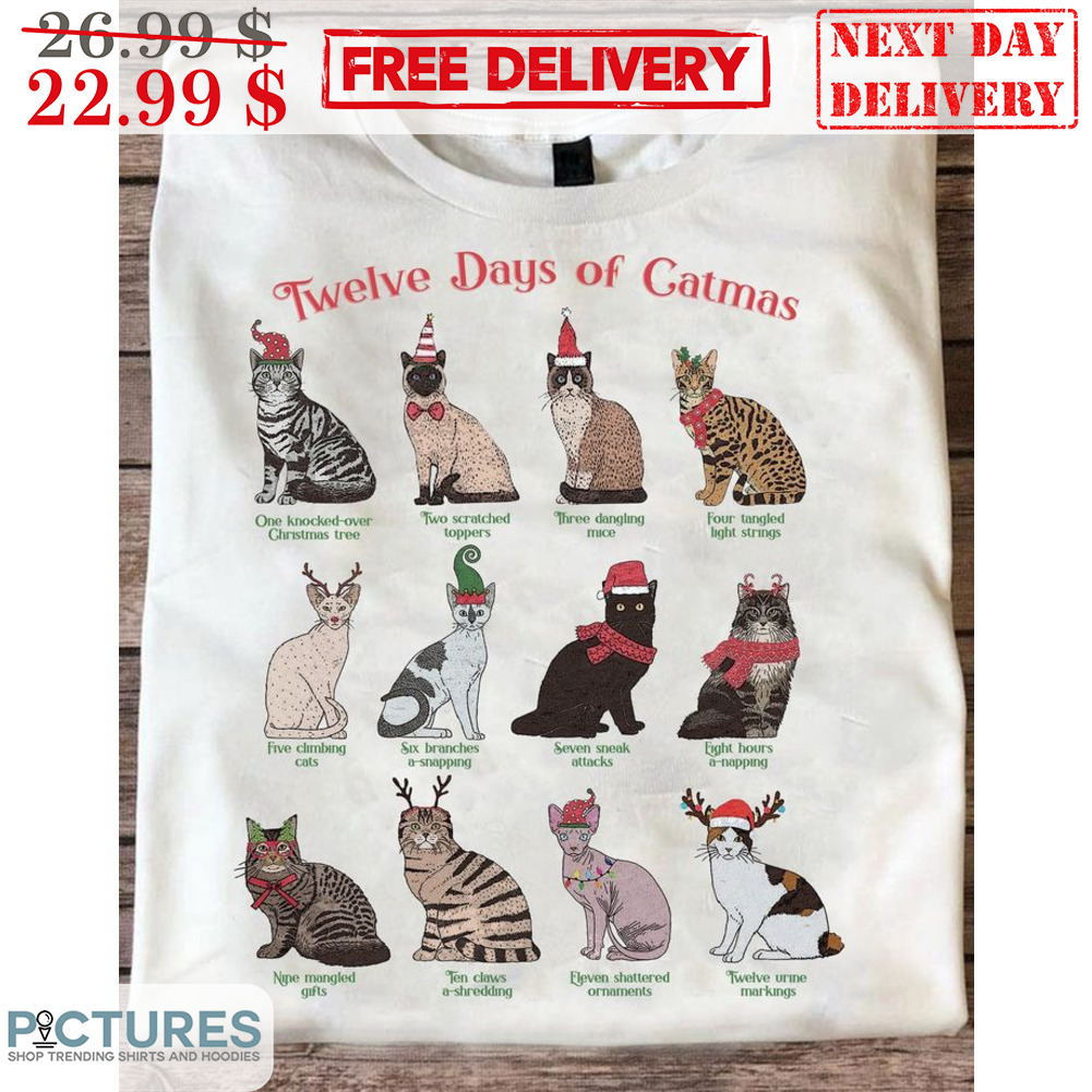 Twelve Days Of Catmas Christmas 2023 Shirt