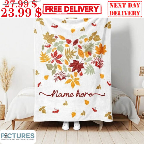 Custom Name's Autumn Leaves Blanket