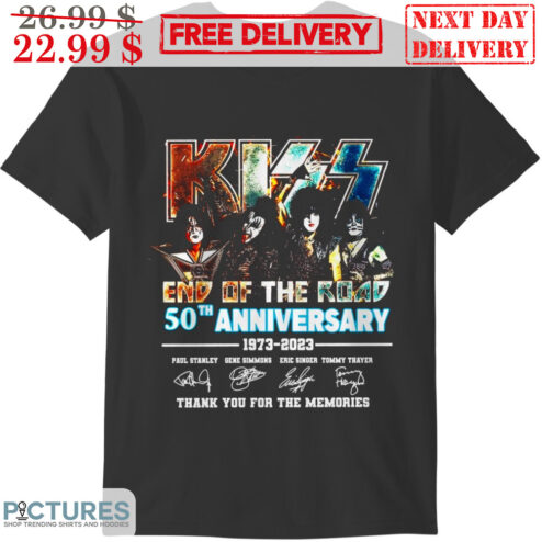 Kiss End Of The Road 50th Anniversary 1973-2023 Signatures Rock Band Shirt