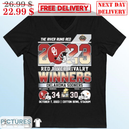 The River Runs Red 2023 Red River Rivalry Winners 34-30 Shirt