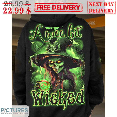 Witch Awee Bit Wicked Green Hippie Halloween 2023 Shirt