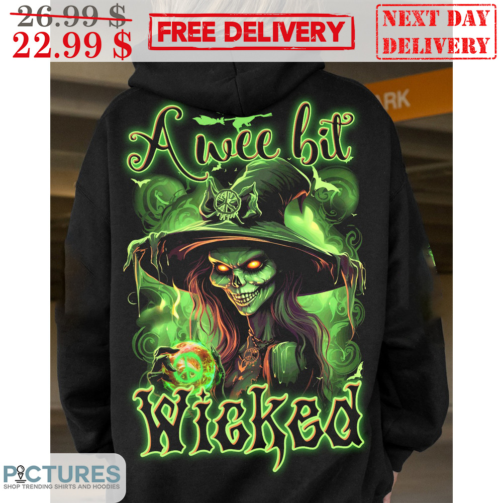 Witch Awee Bit Wicked Green Hippie Halloween 2023 Shirt