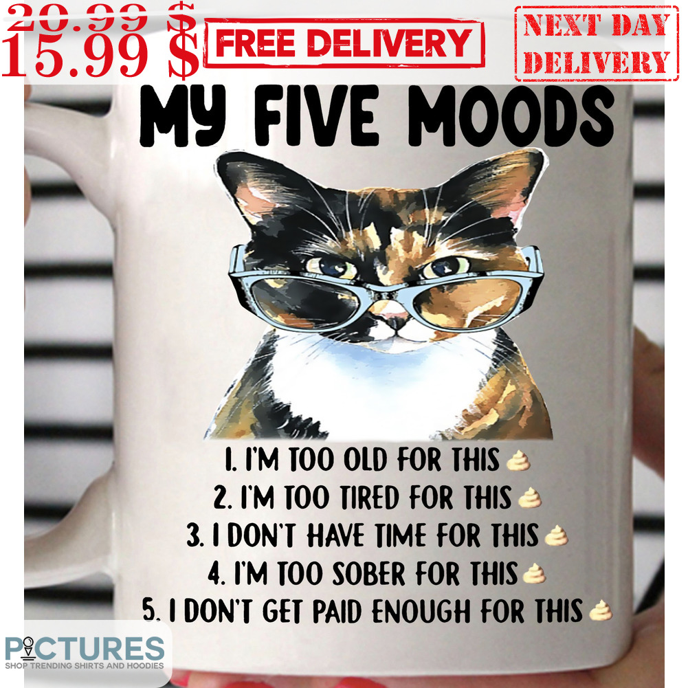 My Five Moods I'm Too Old For This I'm Too Tired For This I Don't Have Time For This I'm Too Sober For This Mug