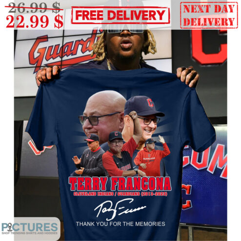 Terry Francona Cleveland Indians Guardians Signature Thank You For The Memories Shirt