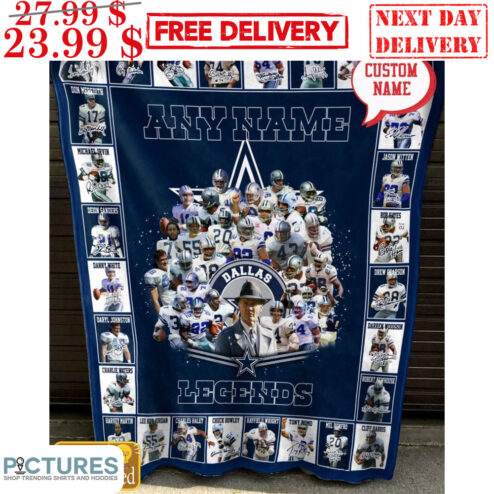 Custom Name Legends Dallas Cowboys NFL Players Blanket