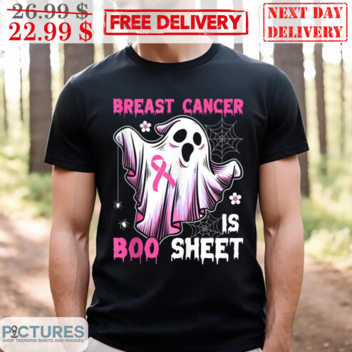 Boo Ghost Breast Cancer Is Boo Sheet Awareness Hallooween 2023 Shirt