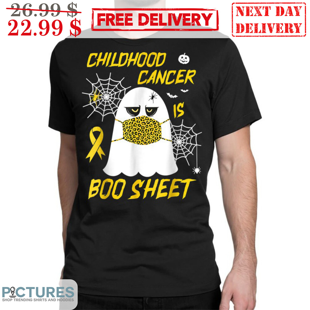 Childhood Cancer Is Boo Sheet Halloween 2023 Spider Web Awareness Ribbon Shirt