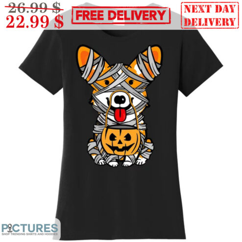 Corgi Mummy Trick Or Treat Cute Halloween 2023 Shirt