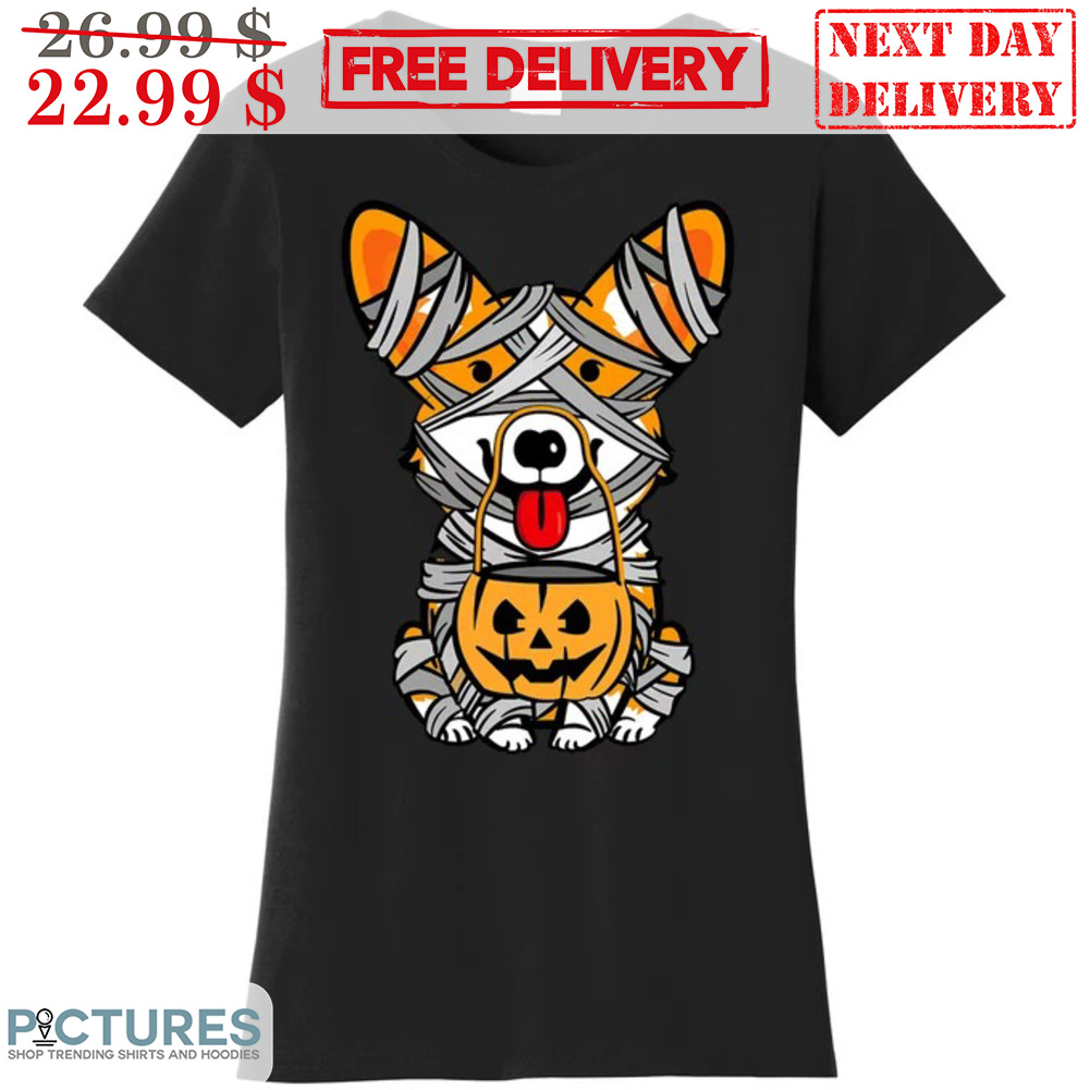 Corgi Mummy Trick Or Treat Cute Halloween 2023 Shirt