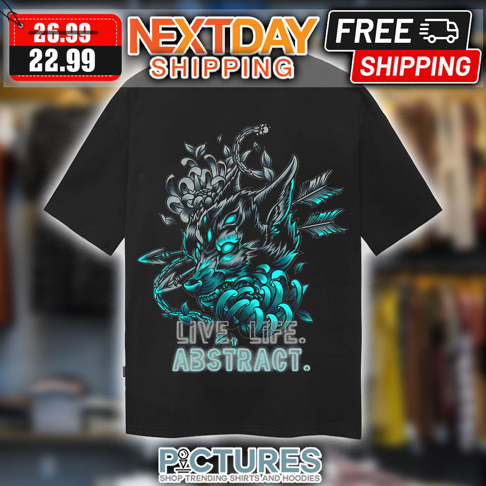 Wolf Arrow Live Life Abstract Neon Graphic Shirt