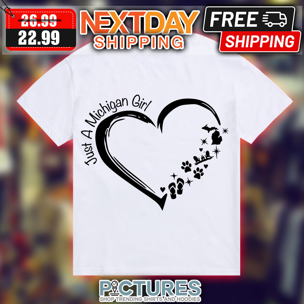 Heart Just A Michigan Girl Shirt