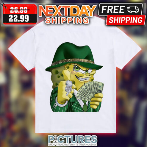SpongeBob Gangster Like Money Green Shirt