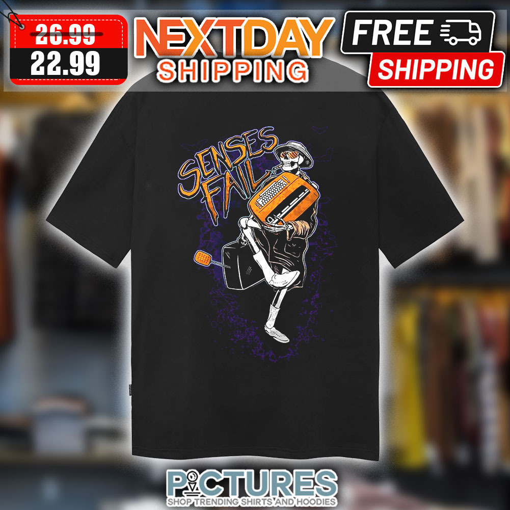 Skeleton Senses Fail Typewriter Shirt