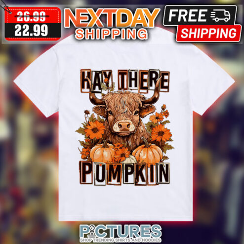 Heifer Hay There Pumpkin Cow Farm Floral Shirt
