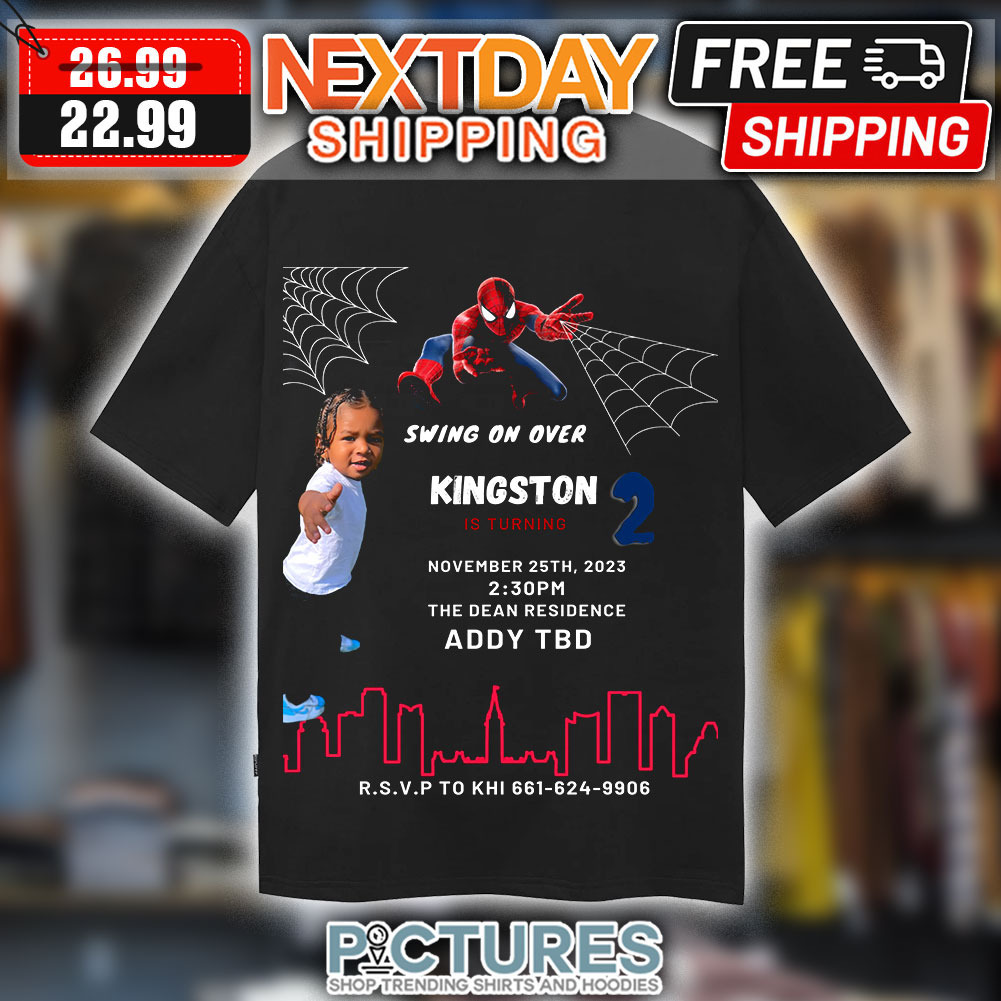Custom Birthday Spider Man Swing On Over Shirt