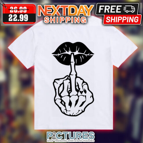 Fuck Kiss Skeleton Middle Finger Shirt
