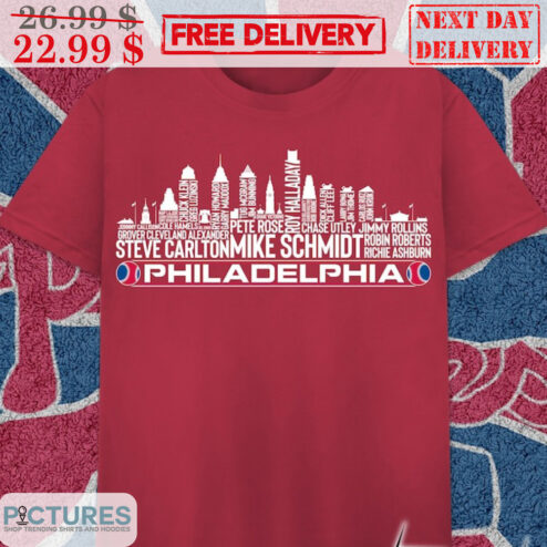 Philadelphia Baseball Team All Time Legends City Skyline Shirt