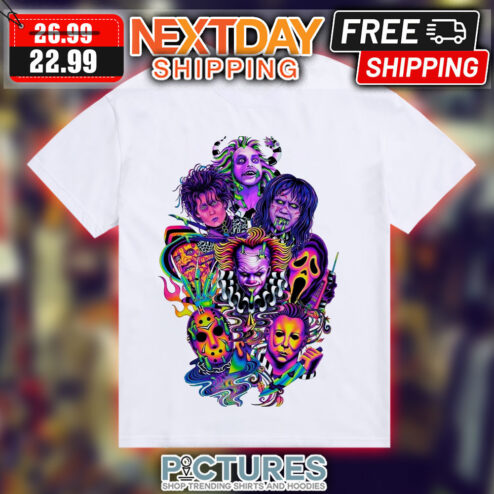 IT Ghost Face Michael Myers Freddy Krueger Jason Voorhees Horror Characters Shirt