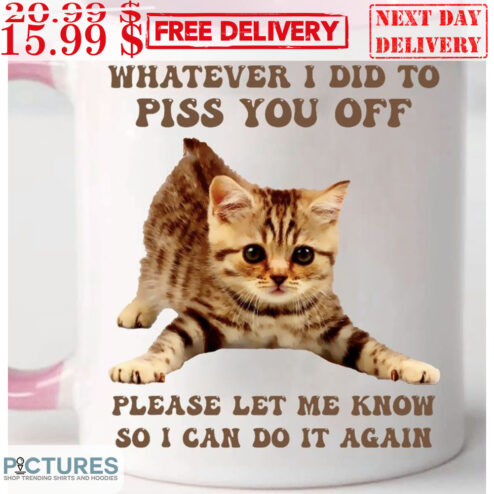 Cat Whatever I Did To Piss You Off Please Let Me Know So I Can Do It Again Mug