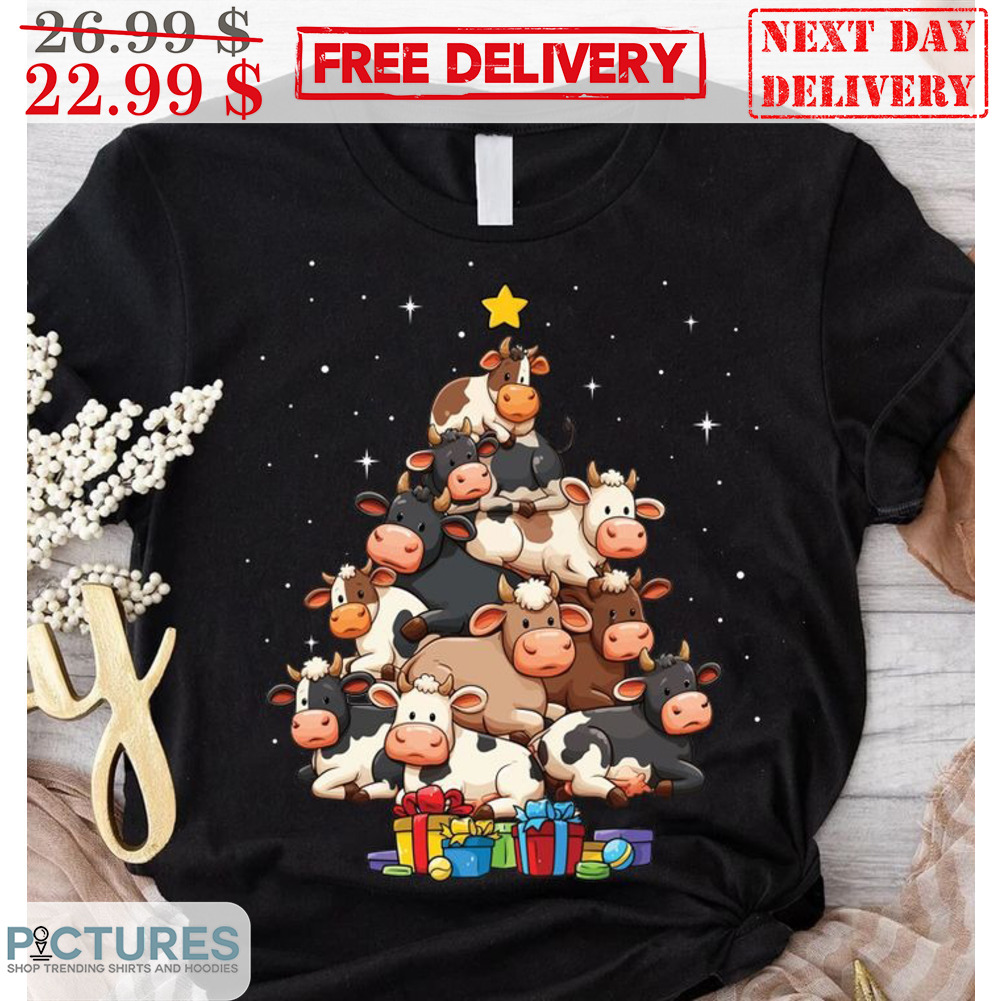Cow Christmas Tree 2023 Cute Shirt