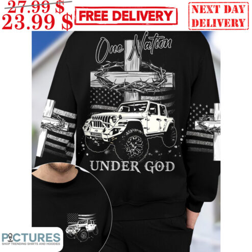 Custom Car One Nation Under God Christian Shirt
