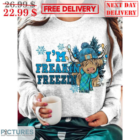 Cow I'm Freakin Freezin Christmas 2023 Shirt