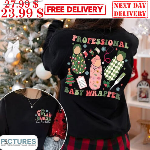 L&D Nurse Christmas Professional Baby Wrapper Shirt