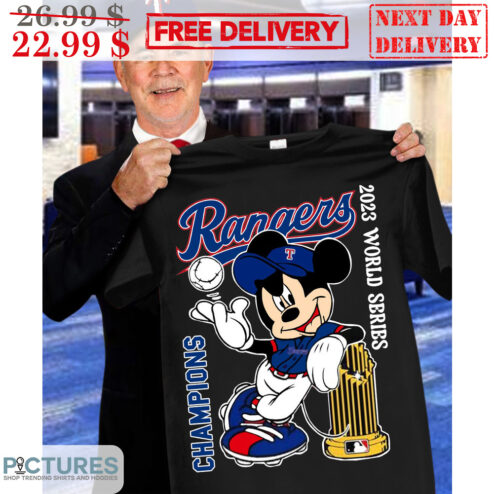 Mickey Texas Rangers Champions 2023 World Series MLB Shirt