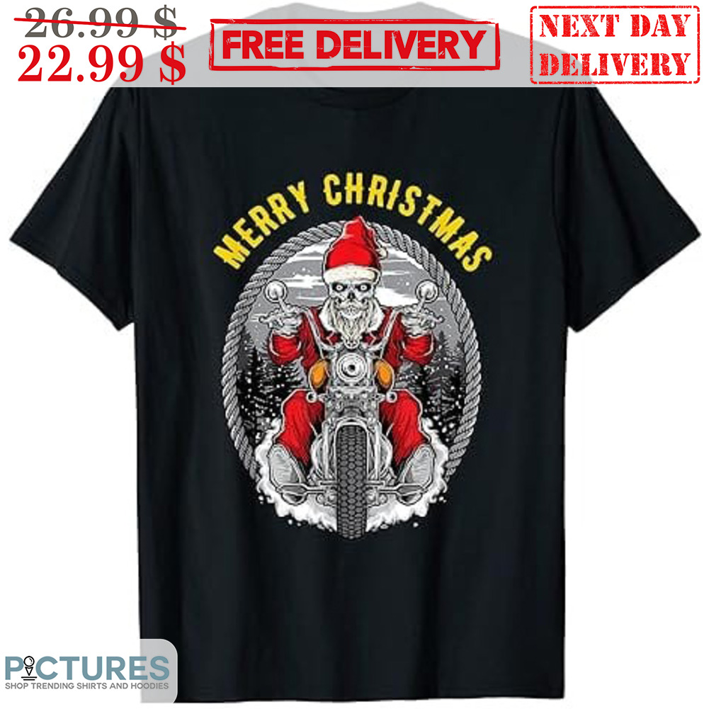 Santa Biker Merry Christmas Shirt