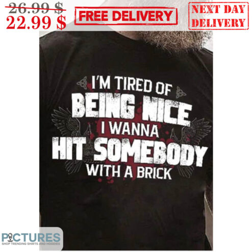 Viking I'm Tired Of Being Nice I Wanna Hit Somebody With A Brick Shirt