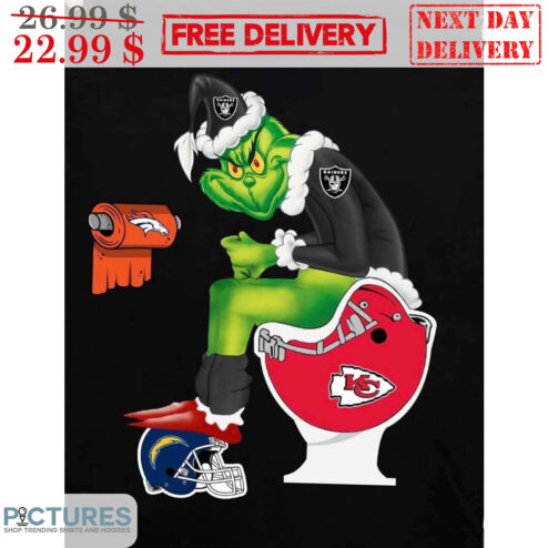 Grinch Las Vegas Raiders Toilet Kansas City Chiefs Shirt