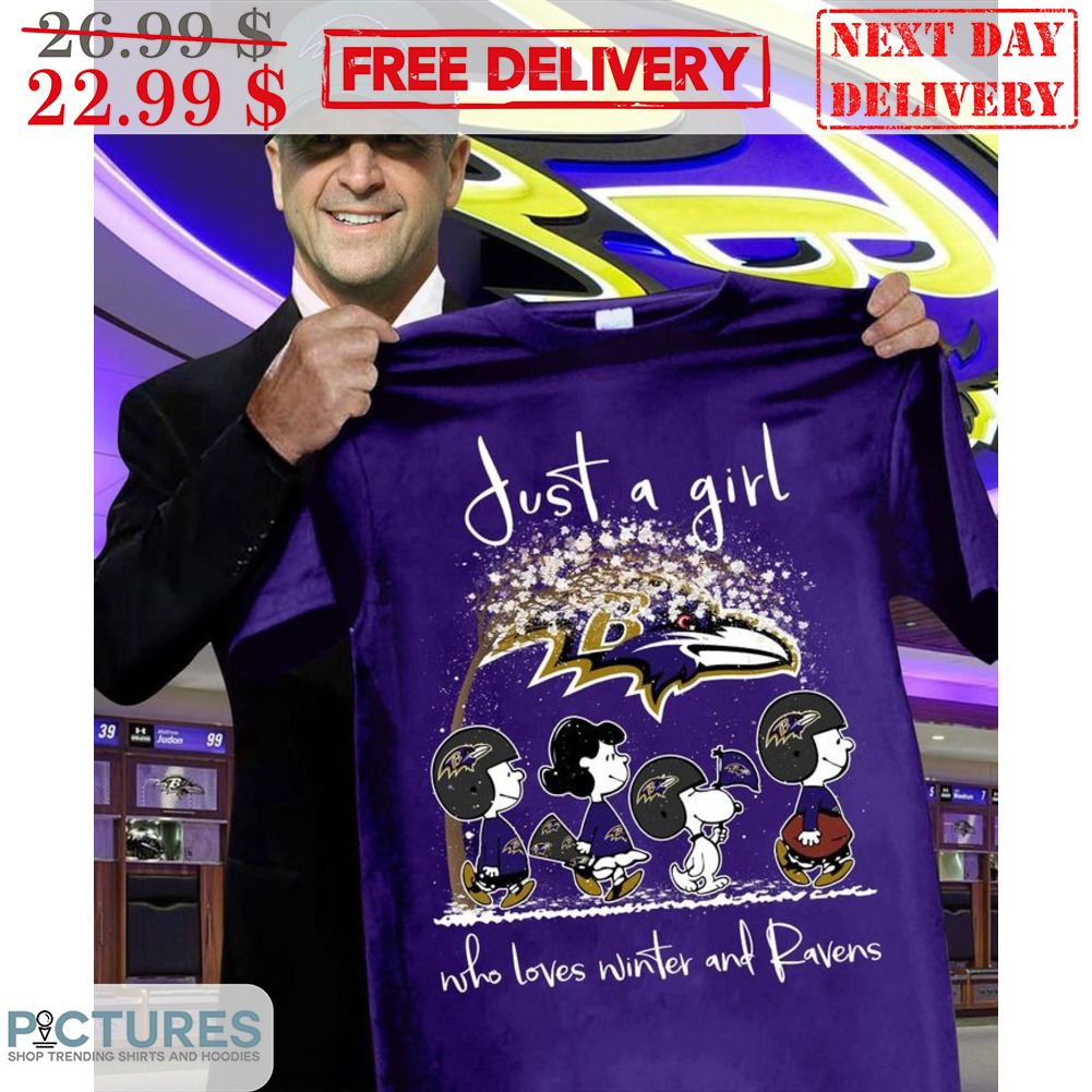 Baltimore Ravens Snoopy Just A Girl Who Loves Winter And Ravens Shirt
