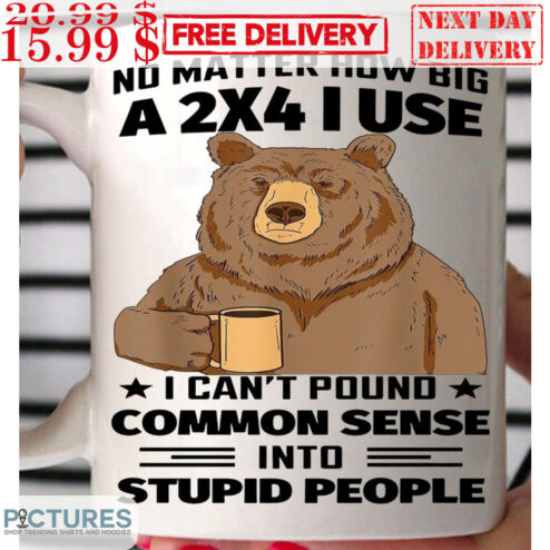 Bear No Matter How Big A 2x4 I Use I Can't Pound Common Sense Into Stupid People Mug