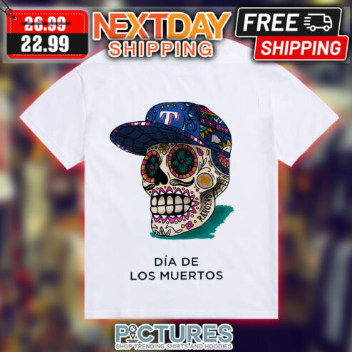 Skull Texas Rangers Dia De Los Muertos Shirt