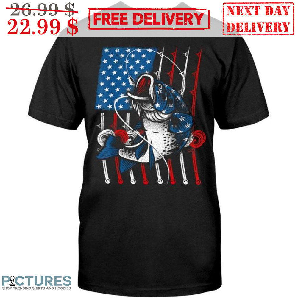 FREE shipping Fishing American Flag Vintage Shirt, Unisex tee, hoodie,  sweater, v-neck and tank top