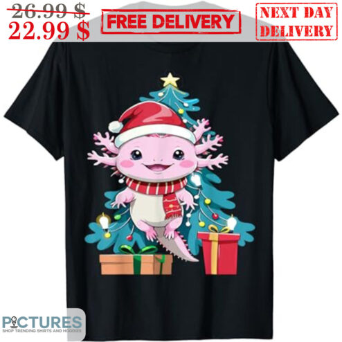 Santa Axolotl Gift Christmas Tree Shirt