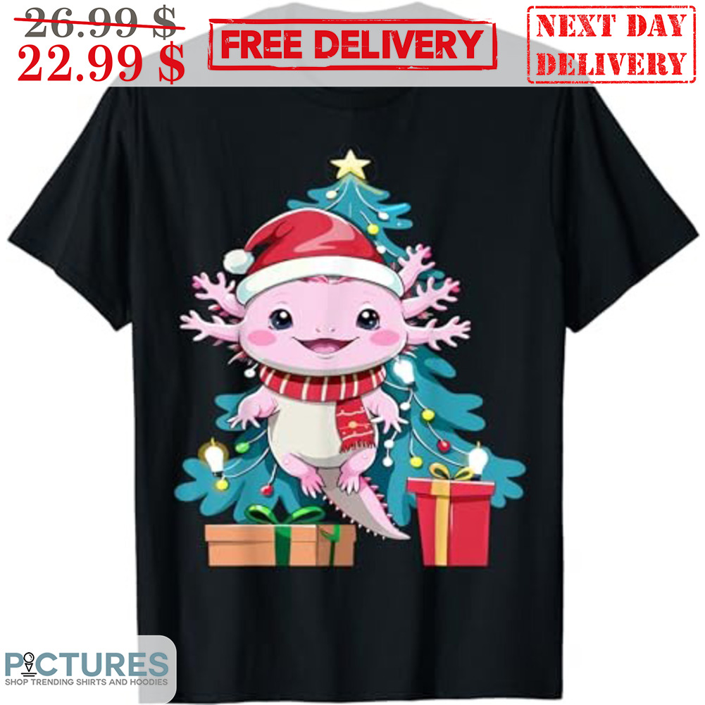Santa Axolotl Gift Christmas Tree Shirt